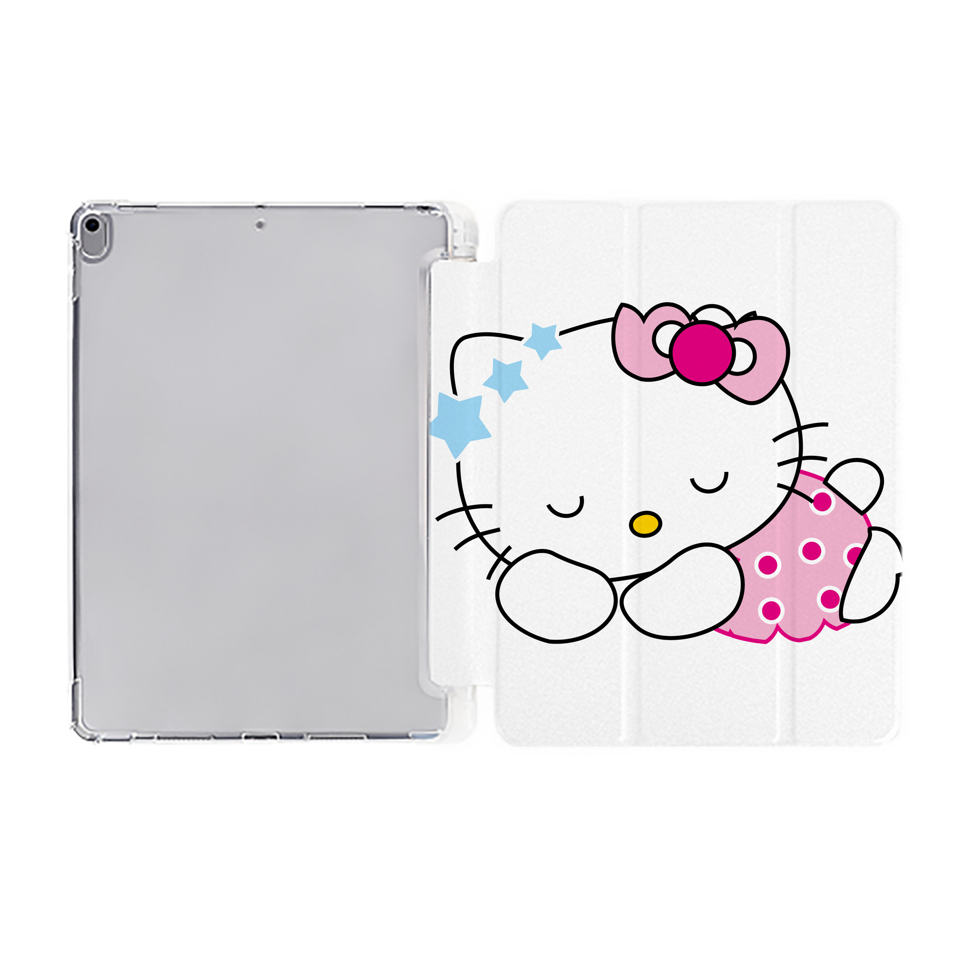 （画像用） Hello Kitty ハローキティ IPad ケース ペン収納付き 三つ折りスタンド PUレザー×シリコン 対応機種9.5/10.5/10.9インチ